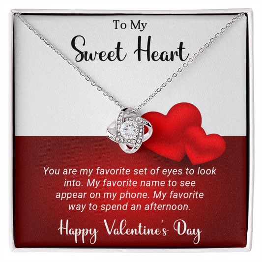 To Sweet Heart - Best Gift For Valentine - Love Knot Necklace