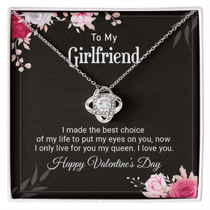 To My Girlfriend You My Queen - Best Gift For Valentine - Love Knot Necklace