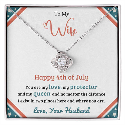 4th of July - Gift for Wife - Gifts from Husband - Love Knot Necklace - USA Independence Day