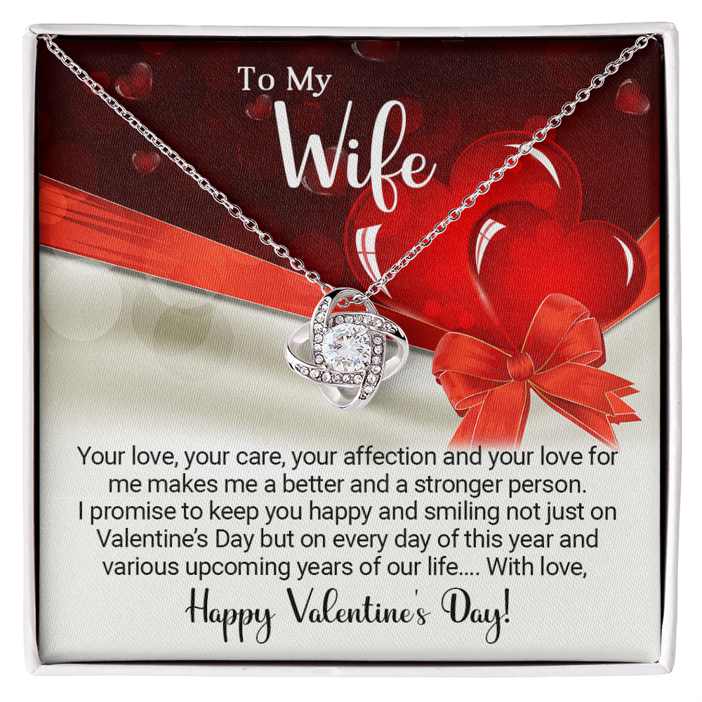 To My Wife - You love you care - Best Gift For Valentine - Love Knot Necklace