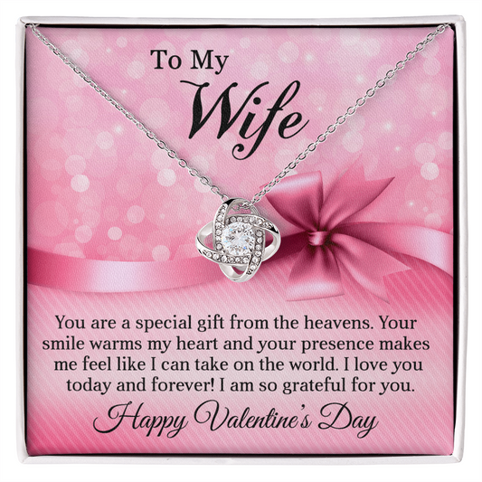 To My Wife - Best Gift For Valentine - Love Knot Necklace