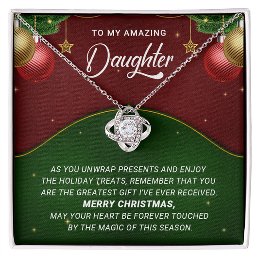 To My Amazing Daughter - Christmas Gift - Love Knot Necklace