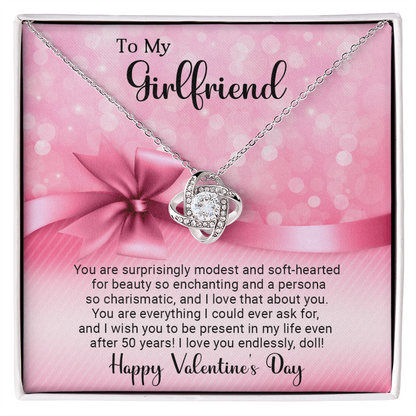 To My Girlfriend - Best Gift For Valentine - Love Knot Necklace