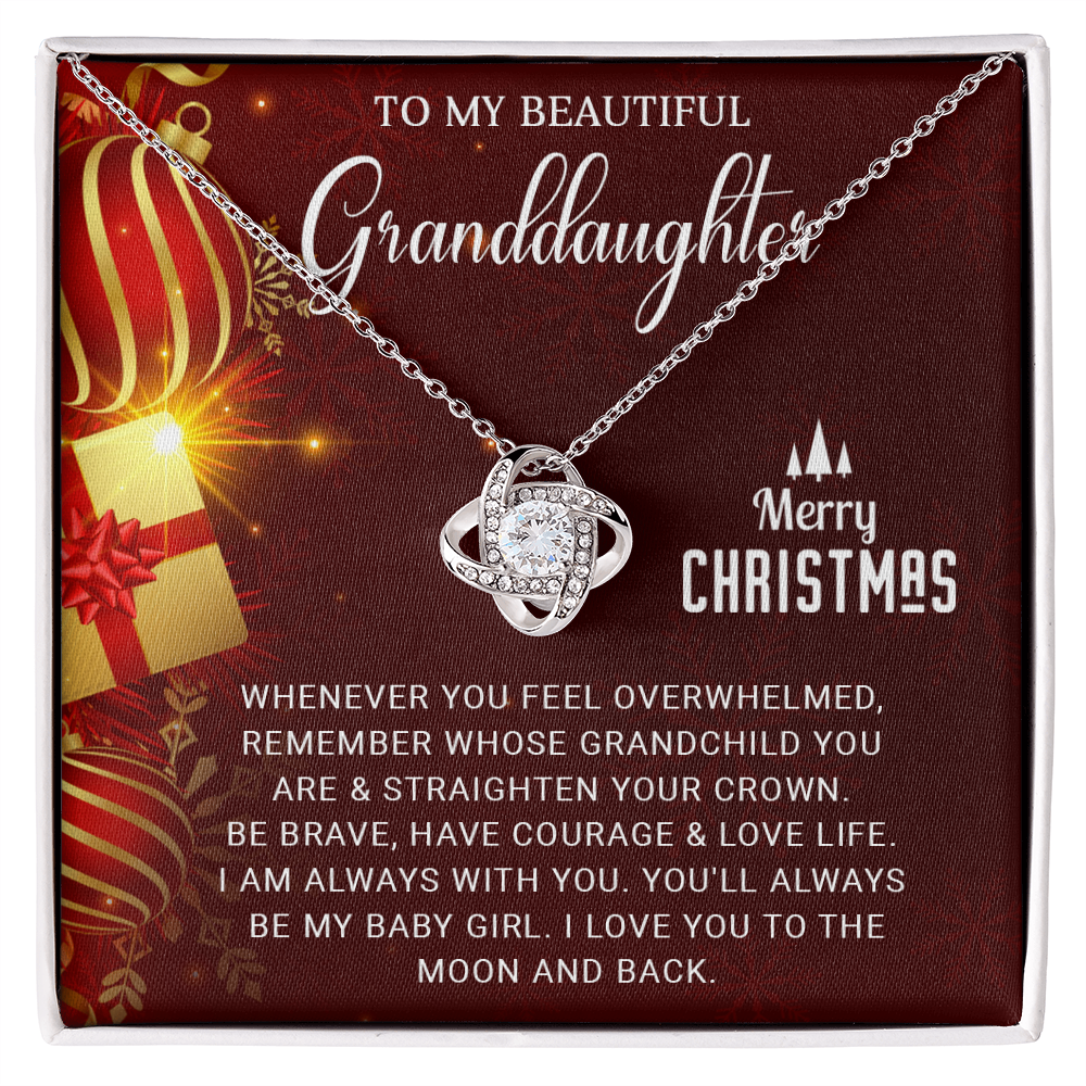To My Beautiful Granddaughter - Christmas Gift - Love Knot Necklace