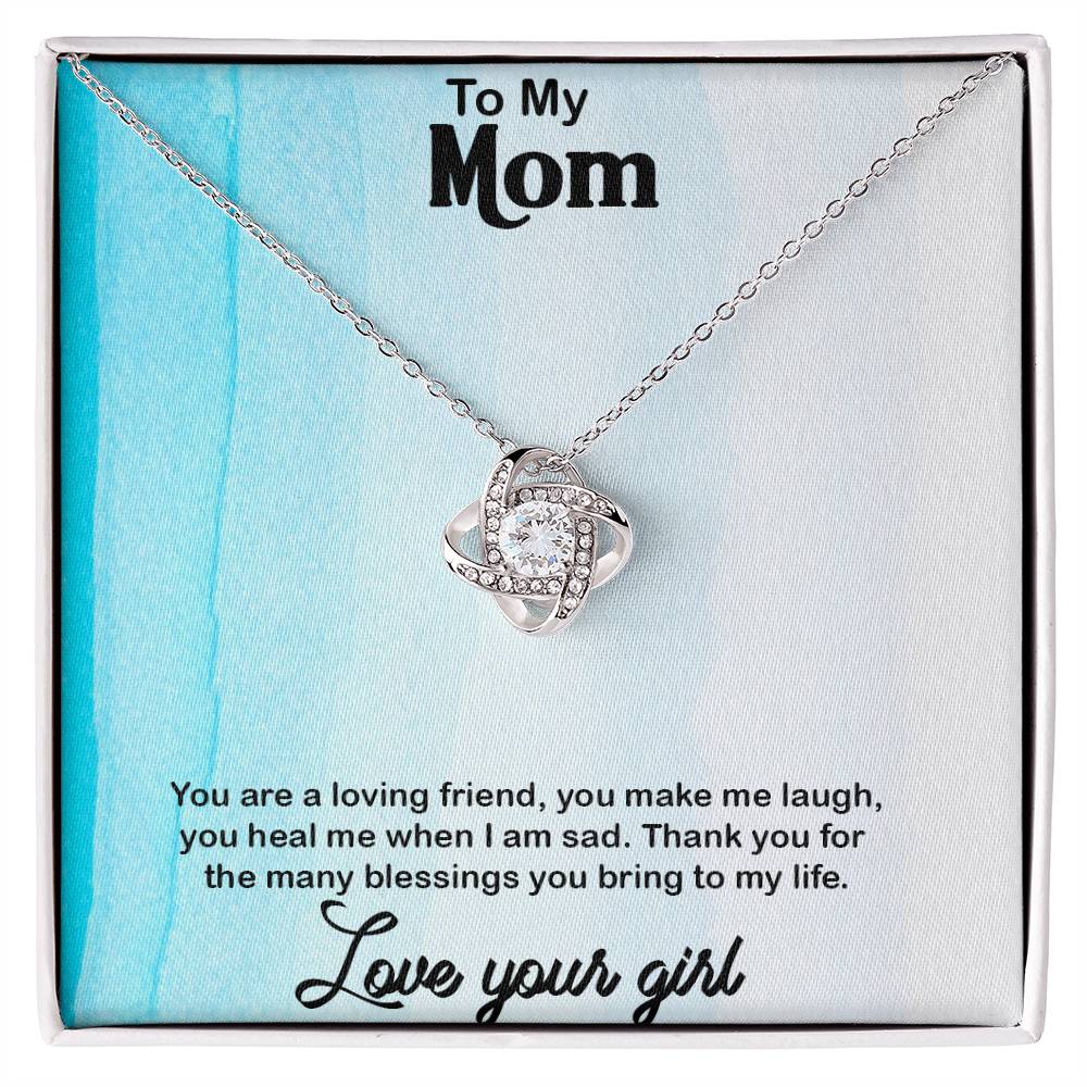 to my mom amazing Gift, Excellent Gift for Mom, Love Knot Necklace Gift For Mom