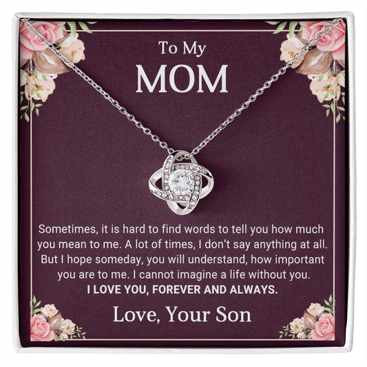 TO MY MOM - MOTHER'S DAY BEST GIFT FOR MOM - LOVE KNOT NECKLACE