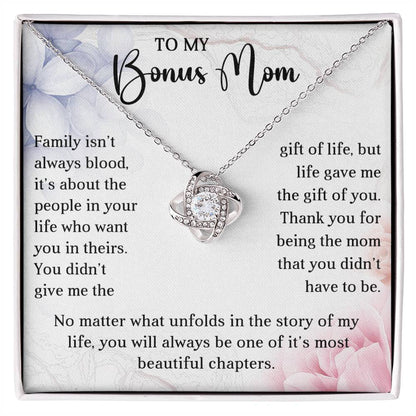 TO MY BONUS MOM - MOTHER'S DAY BEST GIFT - LOVE KNOT NECKLACE