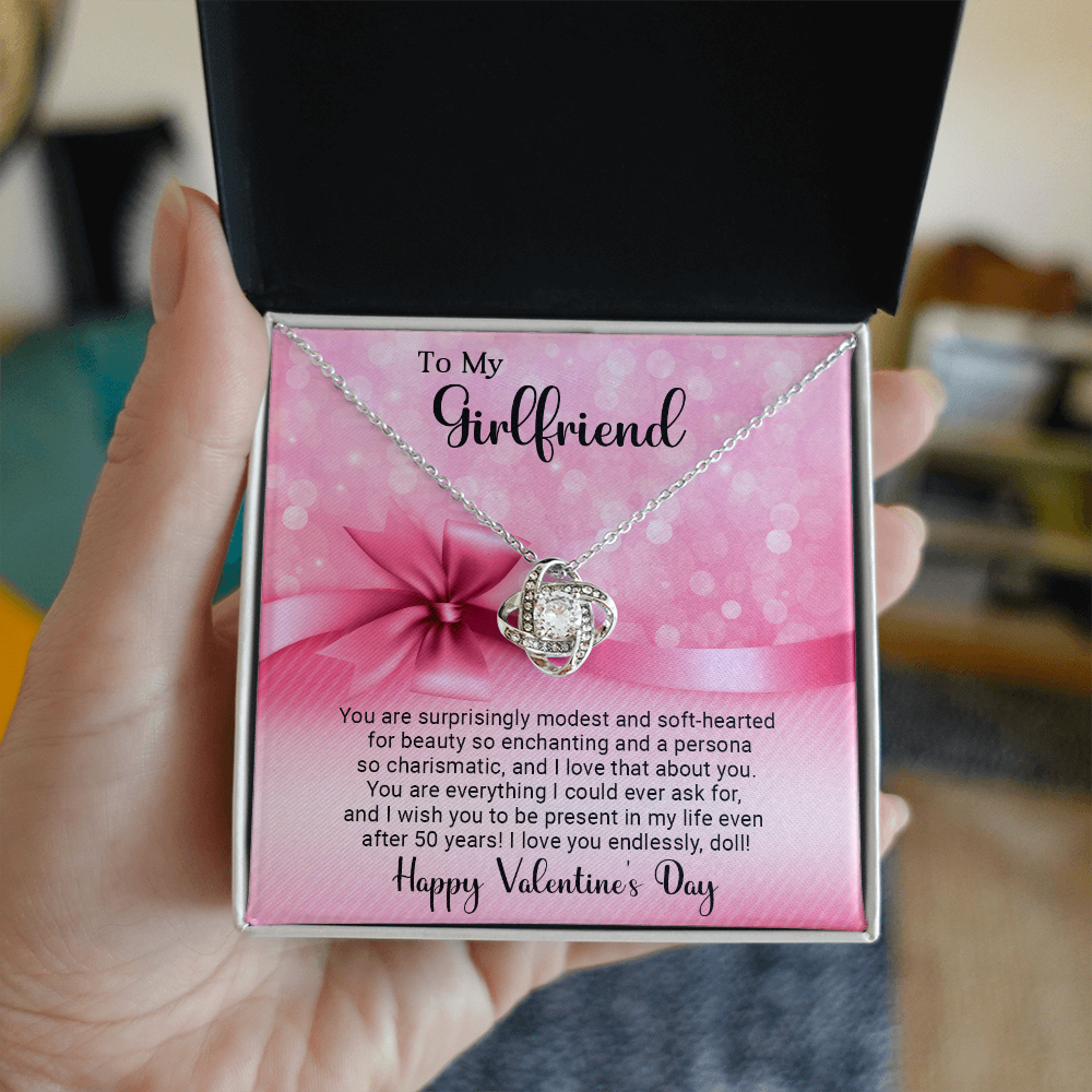 To My Girlfriend - Best Gift For Valentine - Love Knot Necklace