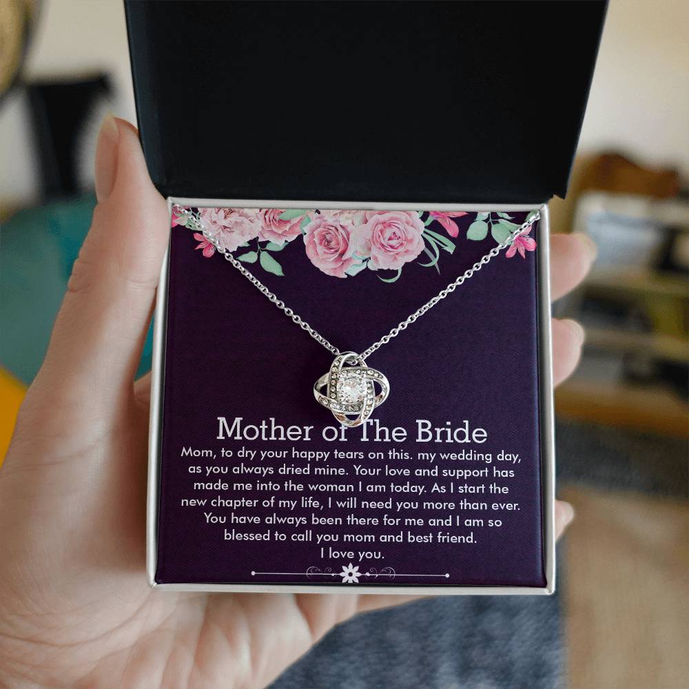 Amazing Gift for Mother of the Bride, Best Love Knot Necklace for Mother of The Bride