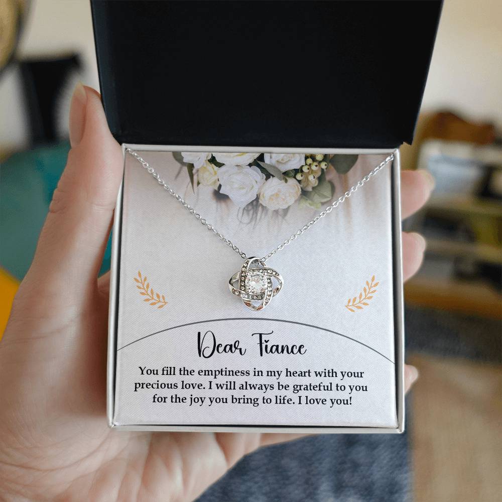 Amazing Gift For Fiancé, Best Fiancé Gift, Love Knot Necklace.