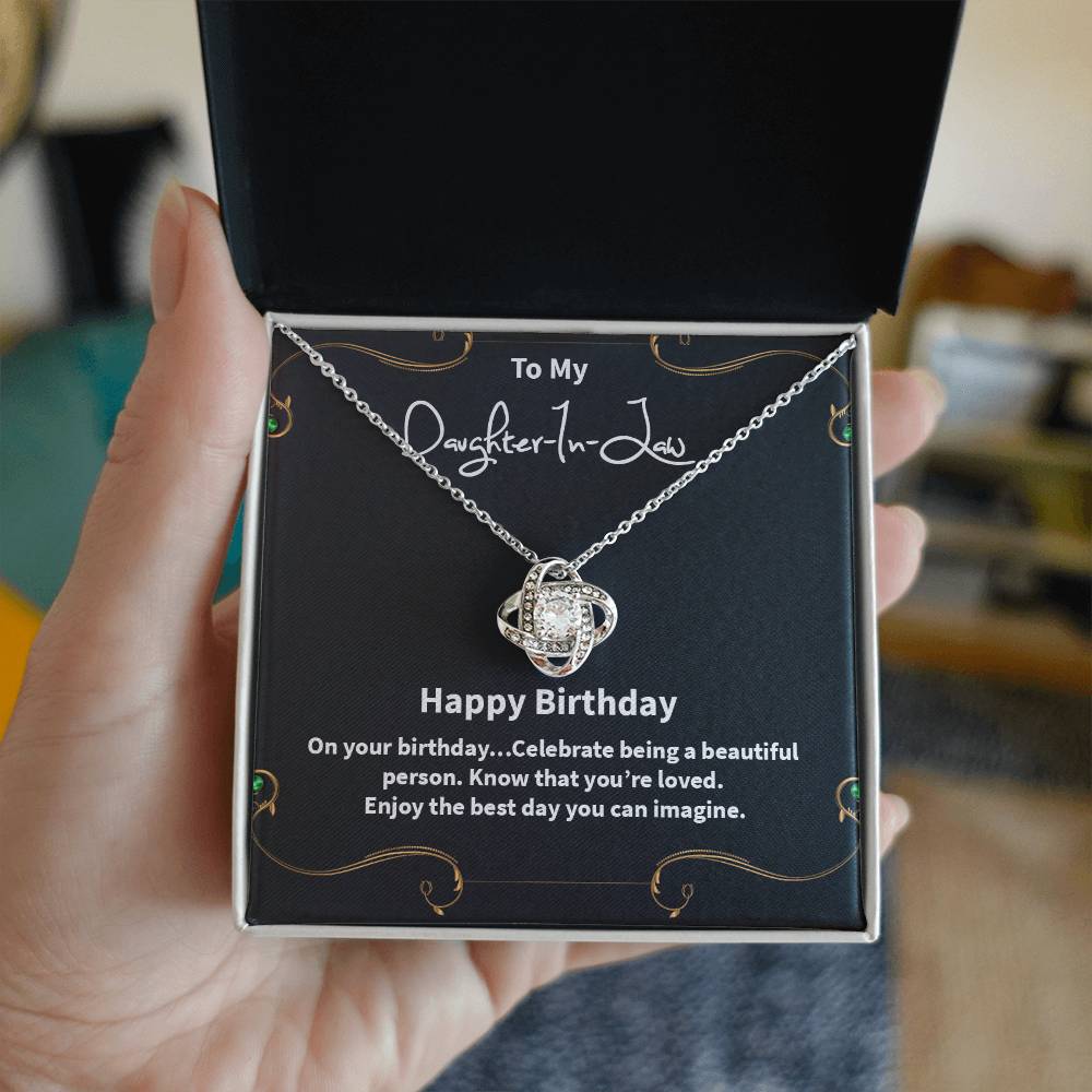 Amazing Gift For Daughter in law, Love Knot Necklace Gift for Daughter in Law