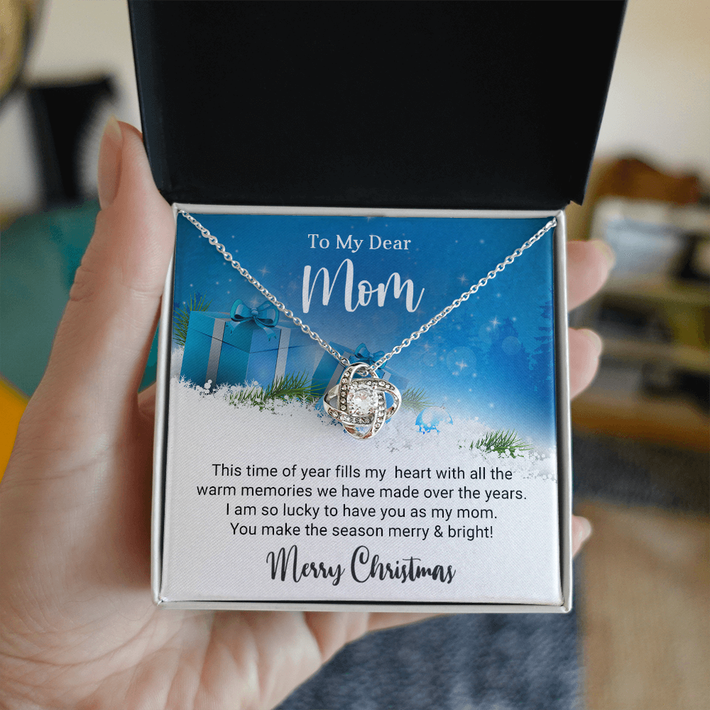 To My Dear Mom - Christmas Gift - Love Knot Necklace