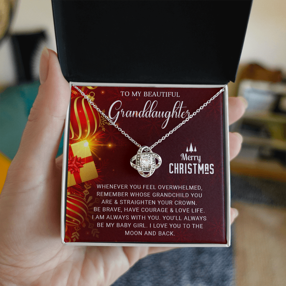 To My Beautiful Granddaughter - Christmas Gift - Love Knot Necklace