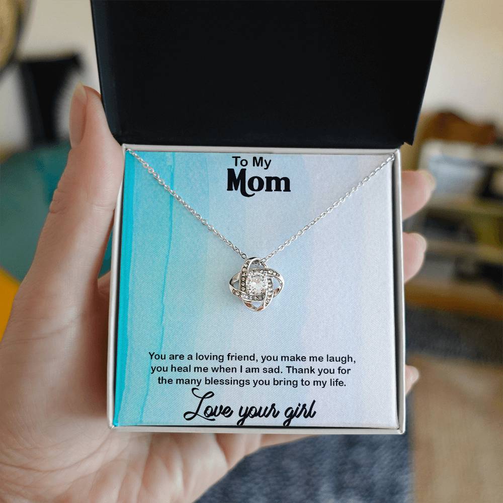 to my mom amazing Gift, Excellent Gift for Mom, Love Knot Necklace Gift For Mom