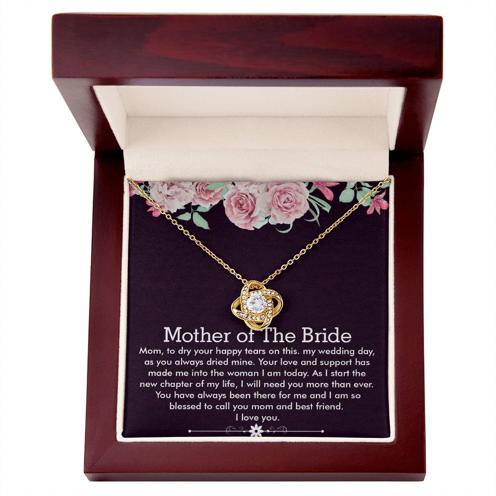 Amazing Gift for Mother of the Bride, Best Love Knot Necklace for Mother of The Bride