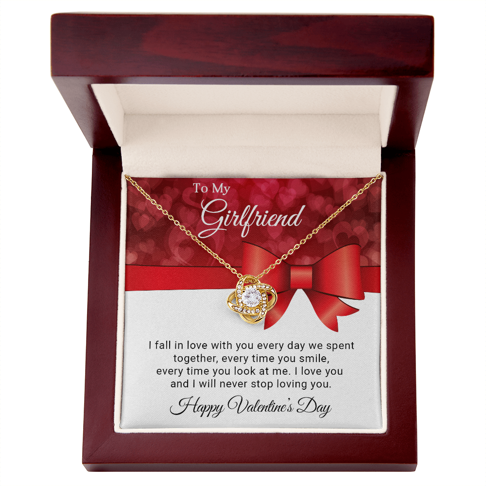 To My Girlfriend - I fall in love with you - Best Gift For Valentine - Love Knot Necklace