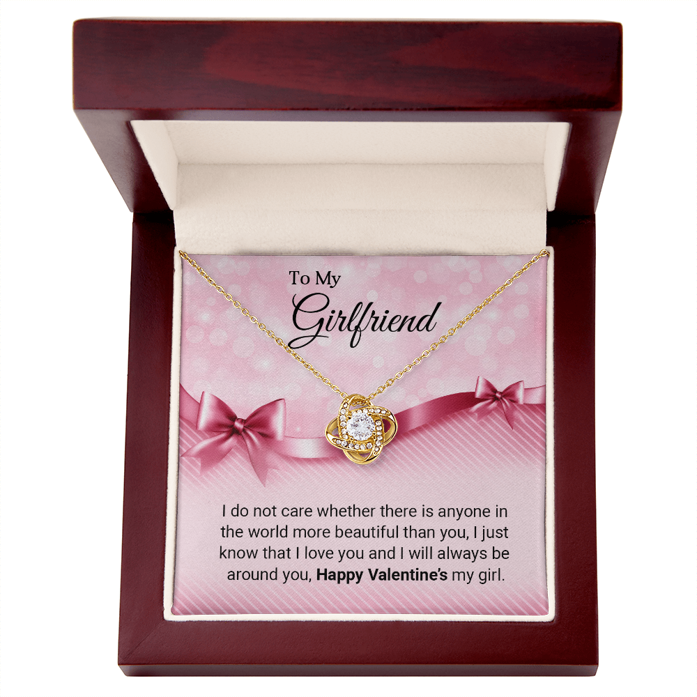 To My Girlfriend - Best Gift For Valentine - Love Knot Necklace