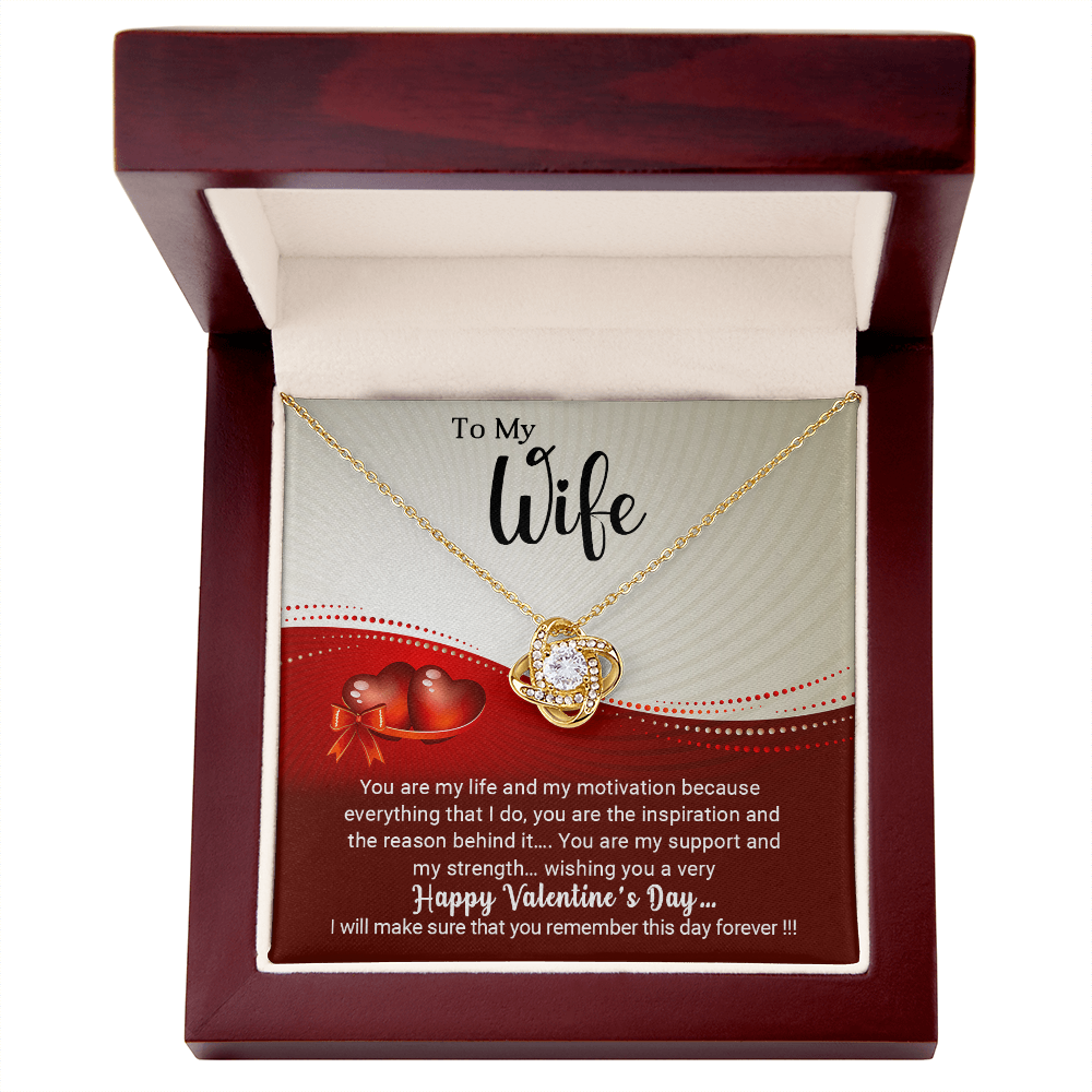 To My Wife - You are my life - Best Gift For Valentine - Love Knot Necklace