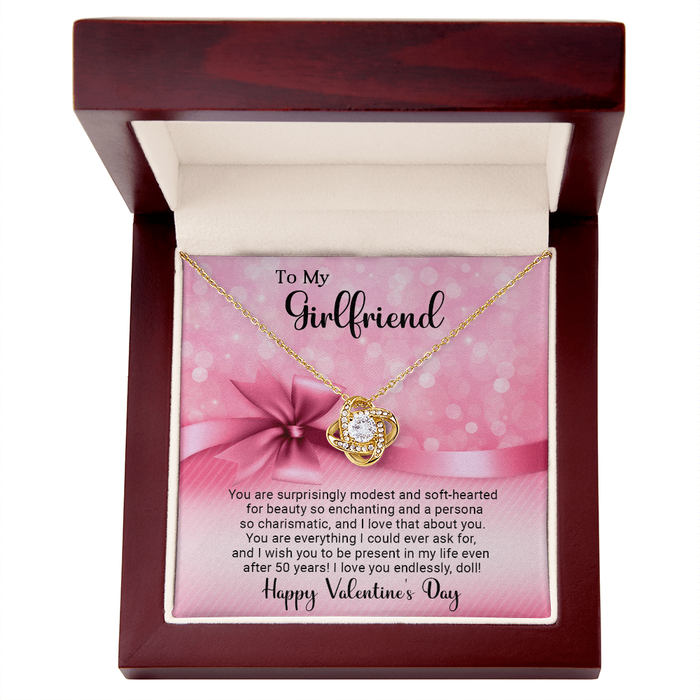 To My Girlfriend - Best Gift For Valentine - Love Knot Necklace