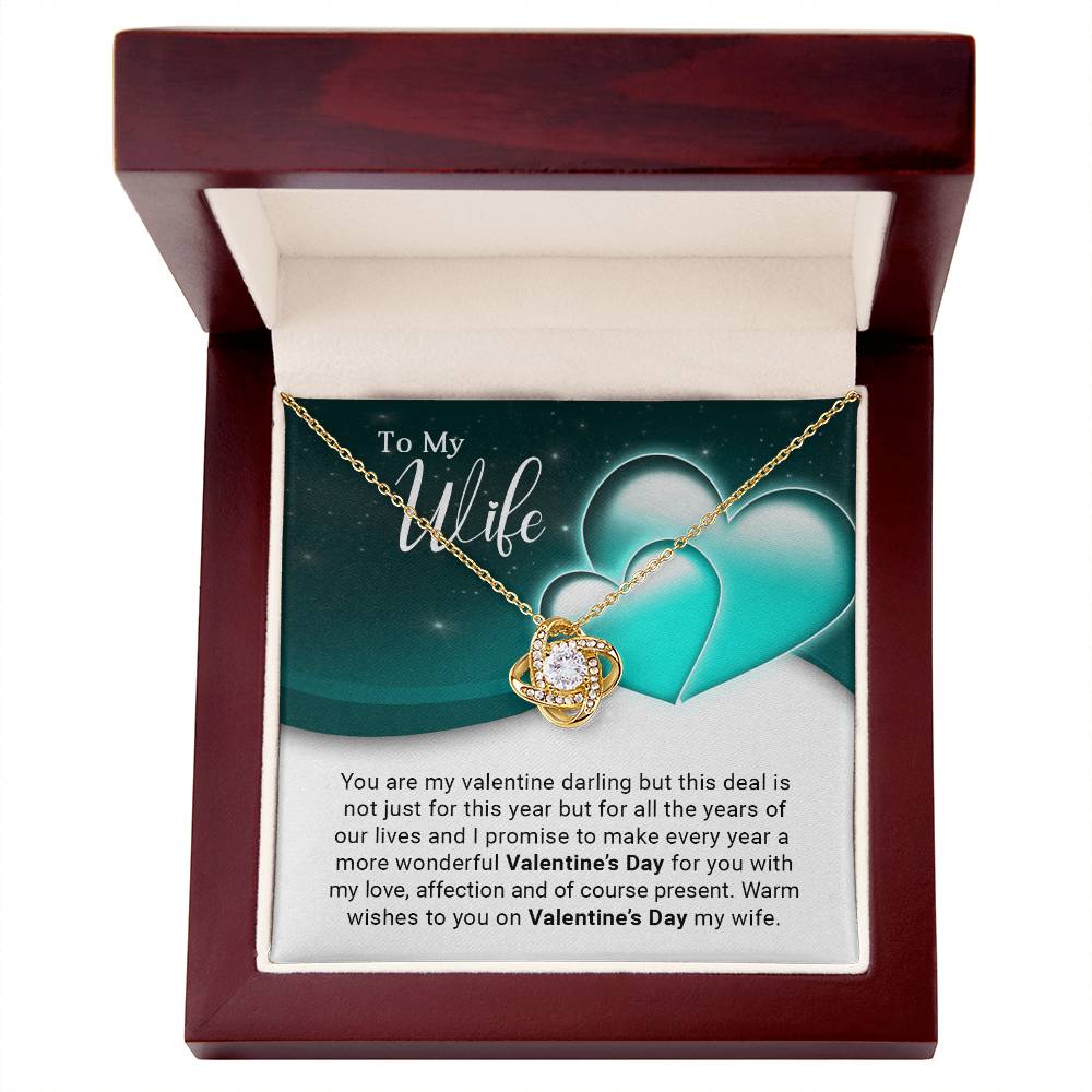 To My Wife - Best Gift For Valentine - Love Knot Necklace