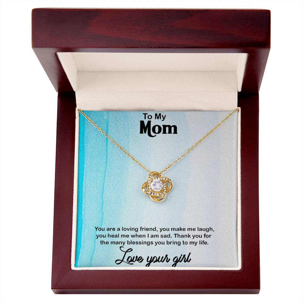 to my mom amazing Gift, Excellent Gift for Mom, Love Knot Necklace Gift For Mom