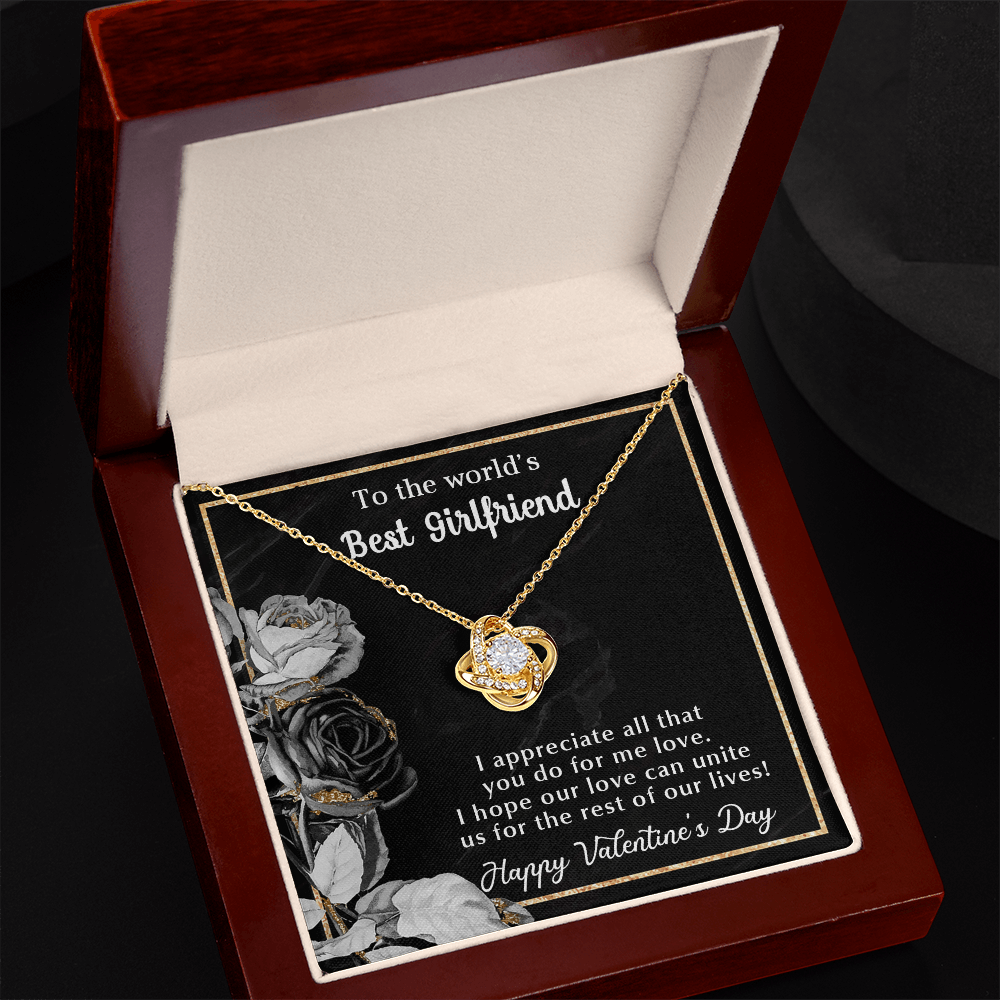 To the world's best girlfriend - Best Gift For Valentine - Love Knot Necklace