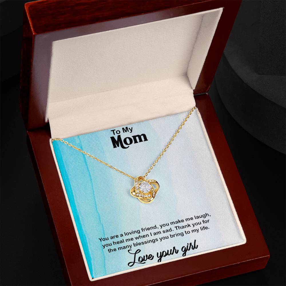 to my mom amazing Gift, Excellent Gift for Mom, Love Knot Necklace Gift For Mom