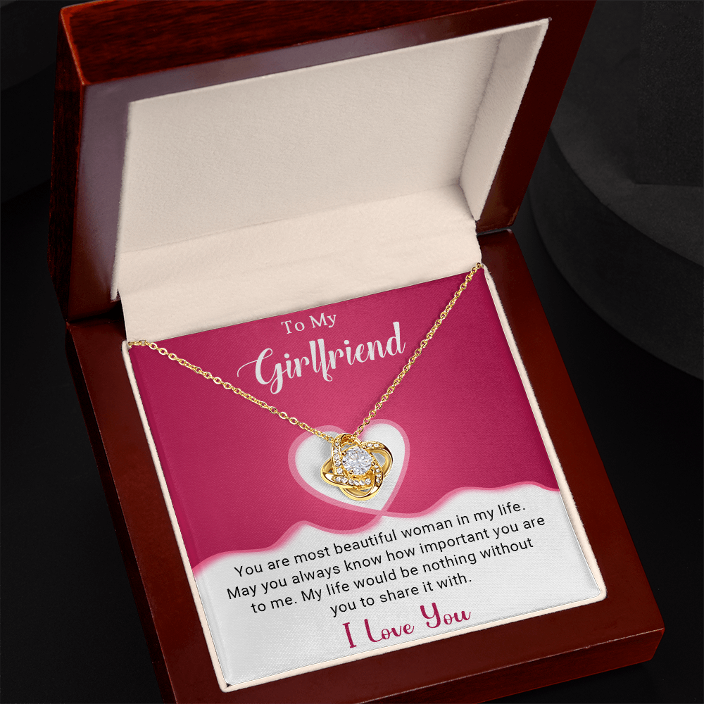 To My Girlfriend - Best Gift For Valentine - Love Knot Necklace