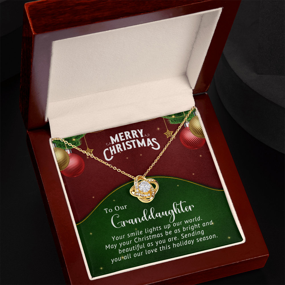 To Our Granddaughter - Smile - Christmas Gift - Love Knot Necklace