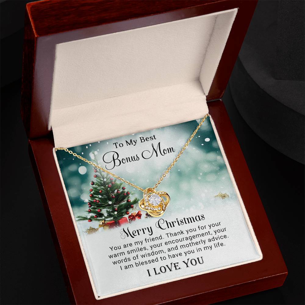 Bonus Mom - Best - Christmas Gift - Love Knot Necklace