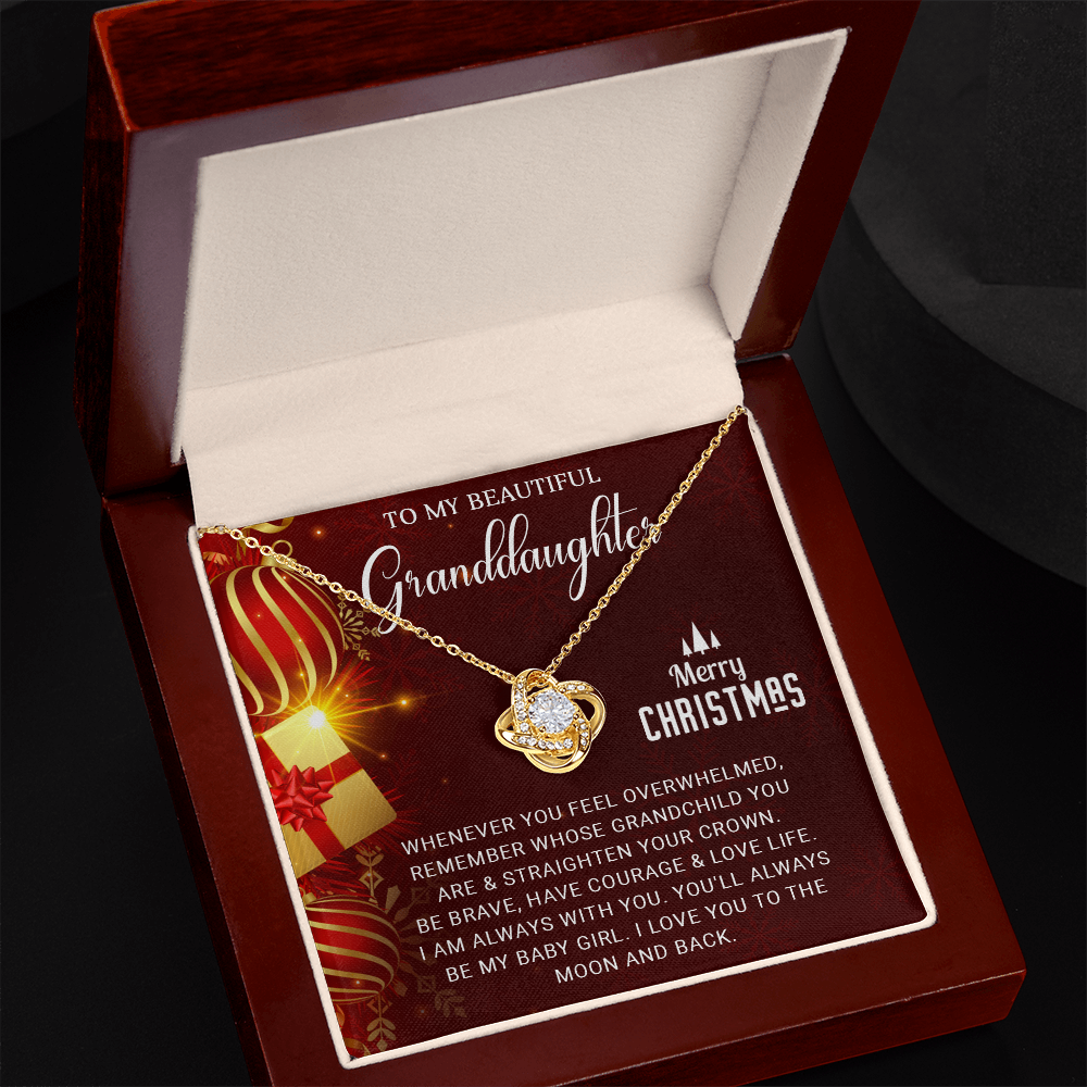 To My Beautiful Granddaughter - Christmas Gift - Love Knot Necklace