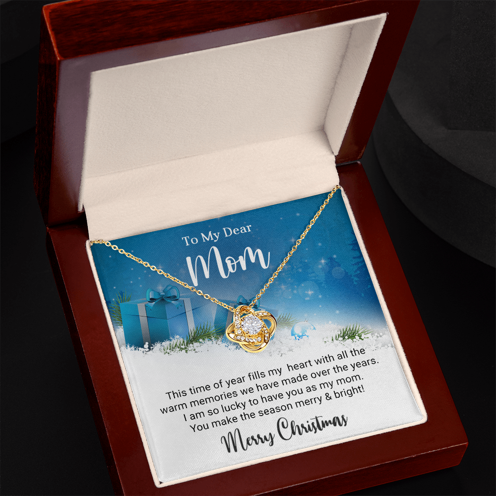 To My Dear Mom - Christmas Gift - Love Knot Necklace