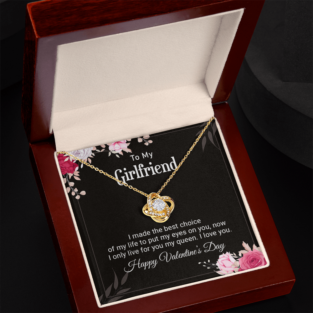 To My Girlfriend You My Queen - Best Gift For Valentine - Love Knot Necklace
