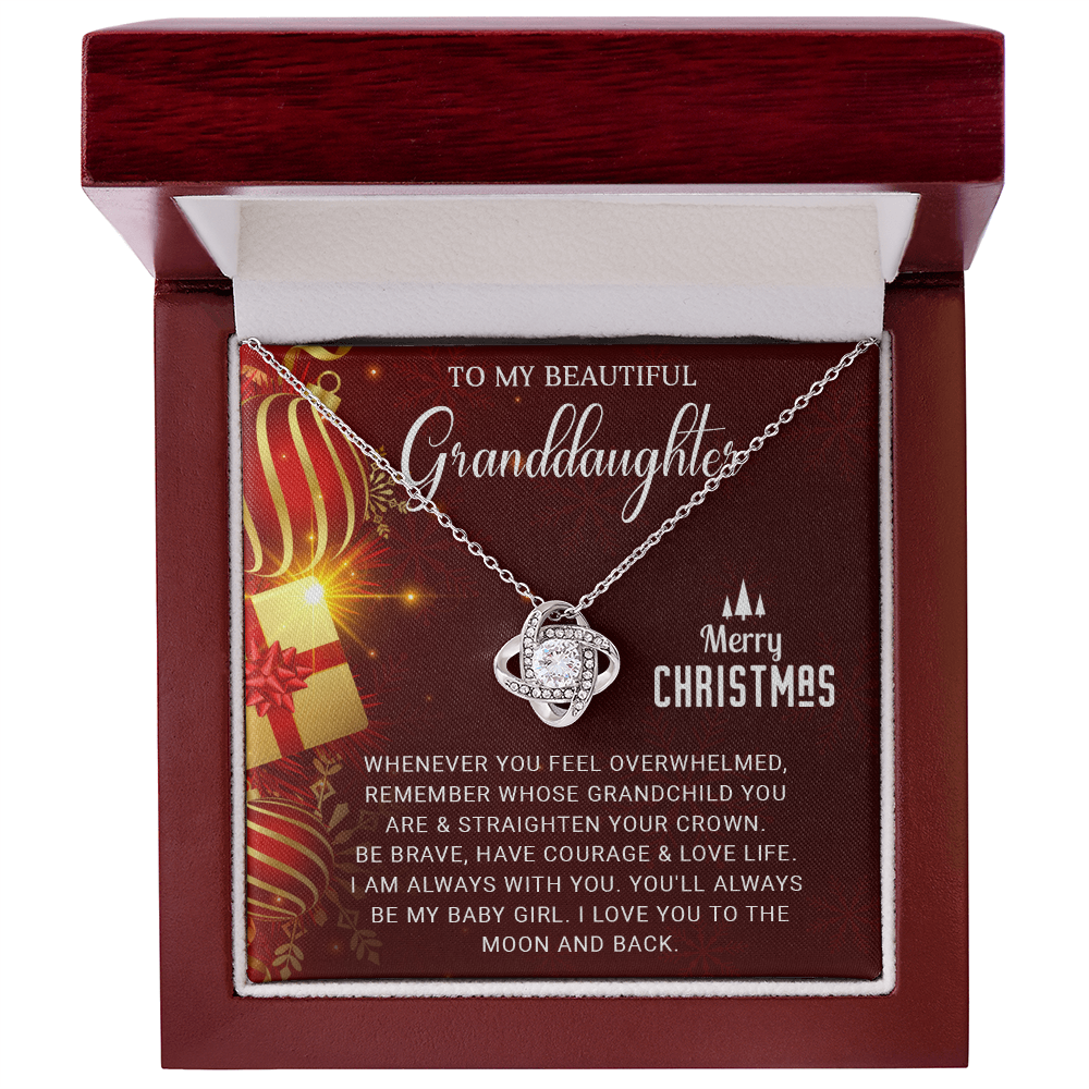 To My Beautiful Granddaughter - Christmas Gift - Love Knot Necklace