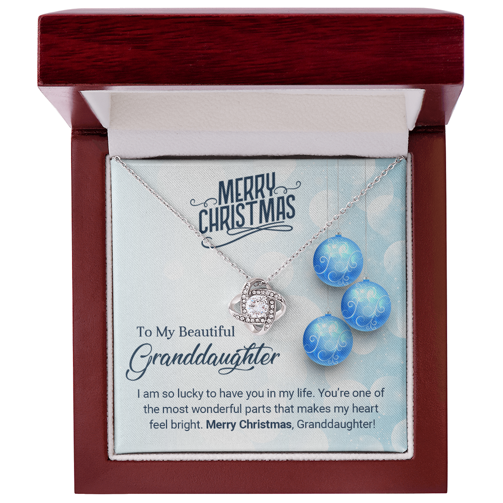 To My Beautiful Granddaughter - Christmas Gift - Love Knot Necklace