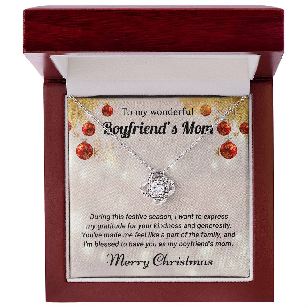 Boyfriend's Mom - Part of the Family - Christmas Gift - Love Knot Necklace