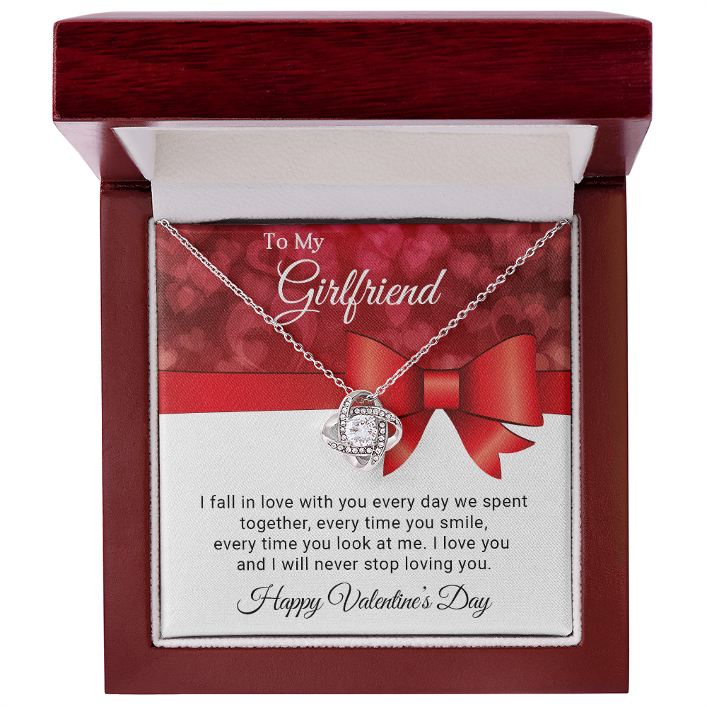 To My Girlfriend - I fall in love with you - Best Gift For Valentine - Love Knot Necklace