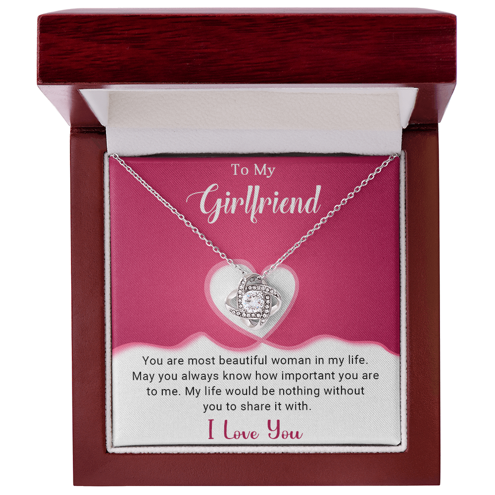 To My Girlfriend - Best Gift For Valentine - Love Knot Necklace