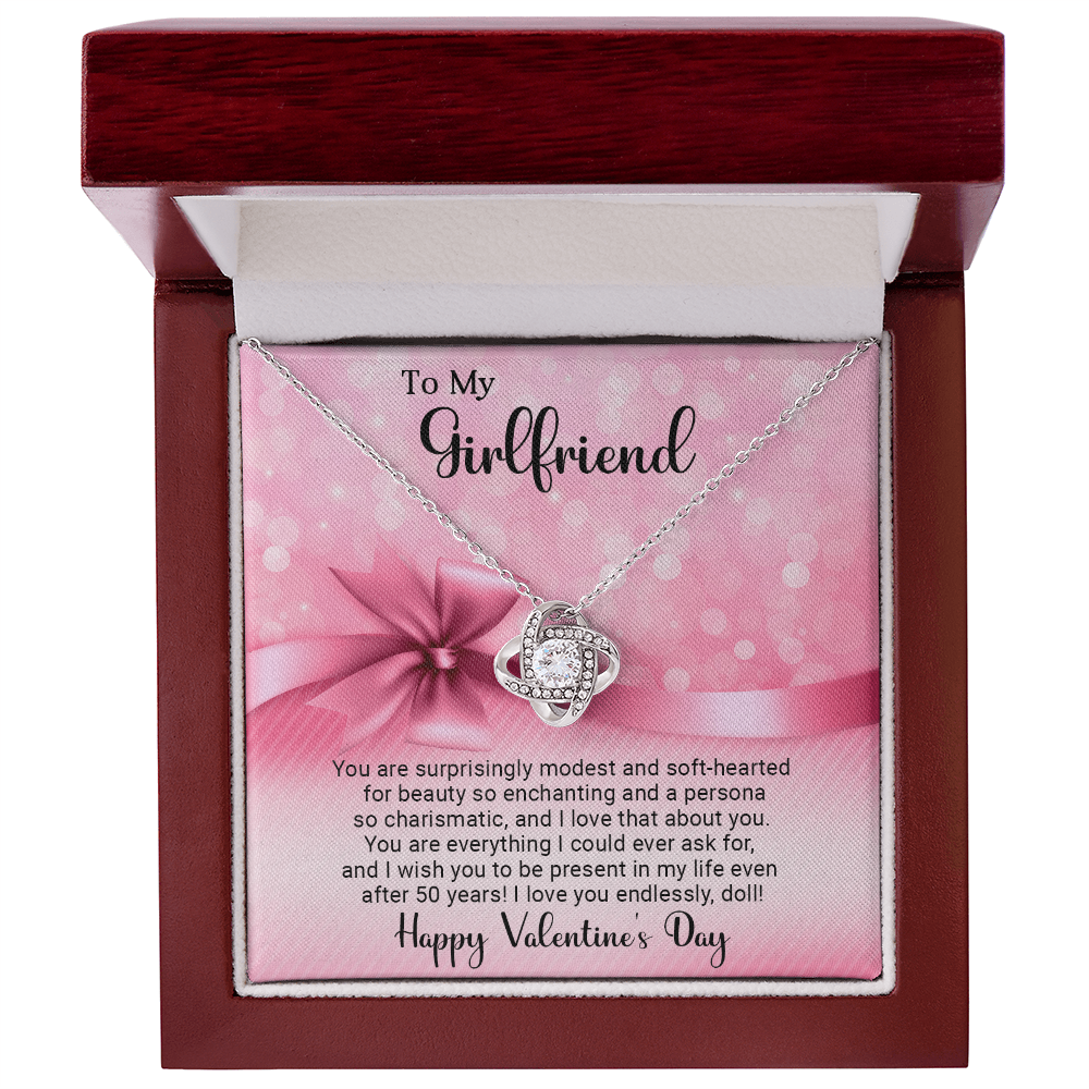 To My Girlfriend - Best Gift For Valentine - Love Knot Necklace