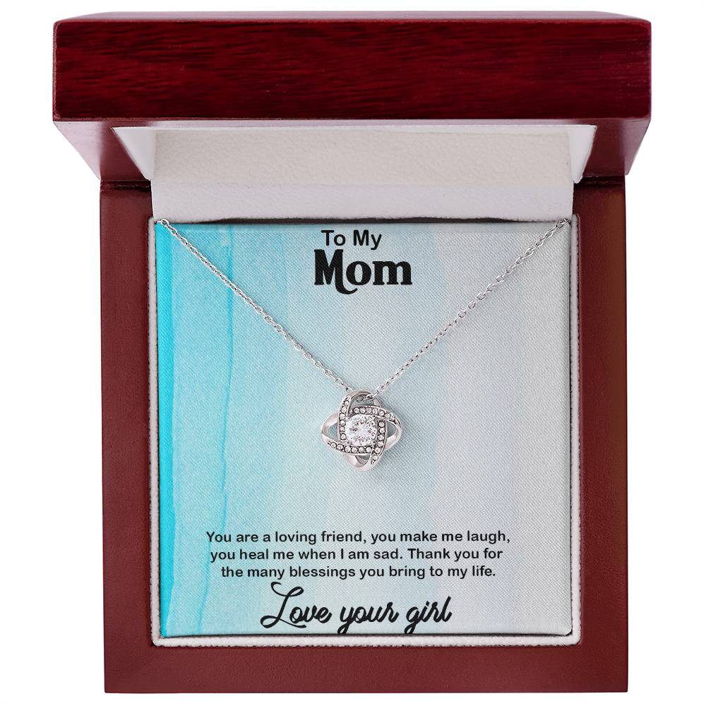 to my mom amazing Gift, Excellent Gift for Mom, Love Knot Necklace Gift For Mom