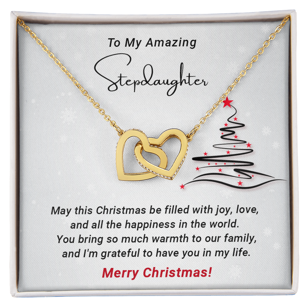 Stepdaughter - Filled with Love - Christmas Gift - Interlocking Hearts Necklace