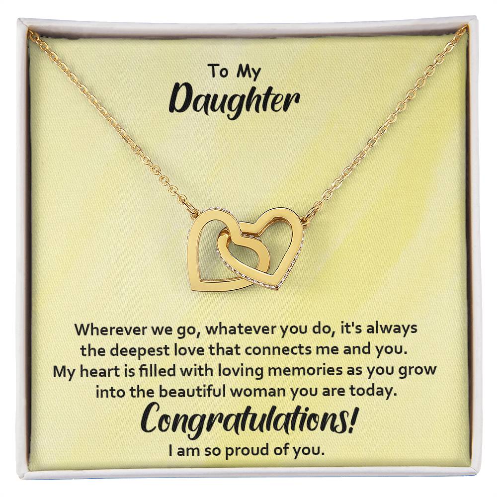 Excellent Gift for Daughter, amazing Daughter Gift, Interlocking Hearts Necklace