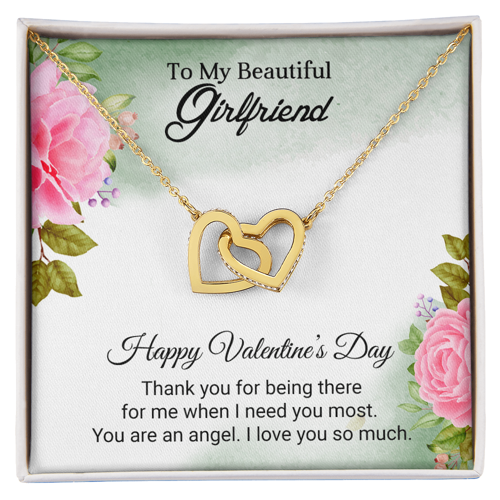 To My Beautiful Girlfriend - I love you so much - Best Gift For Valentine - Interlocking Hearts Necklace