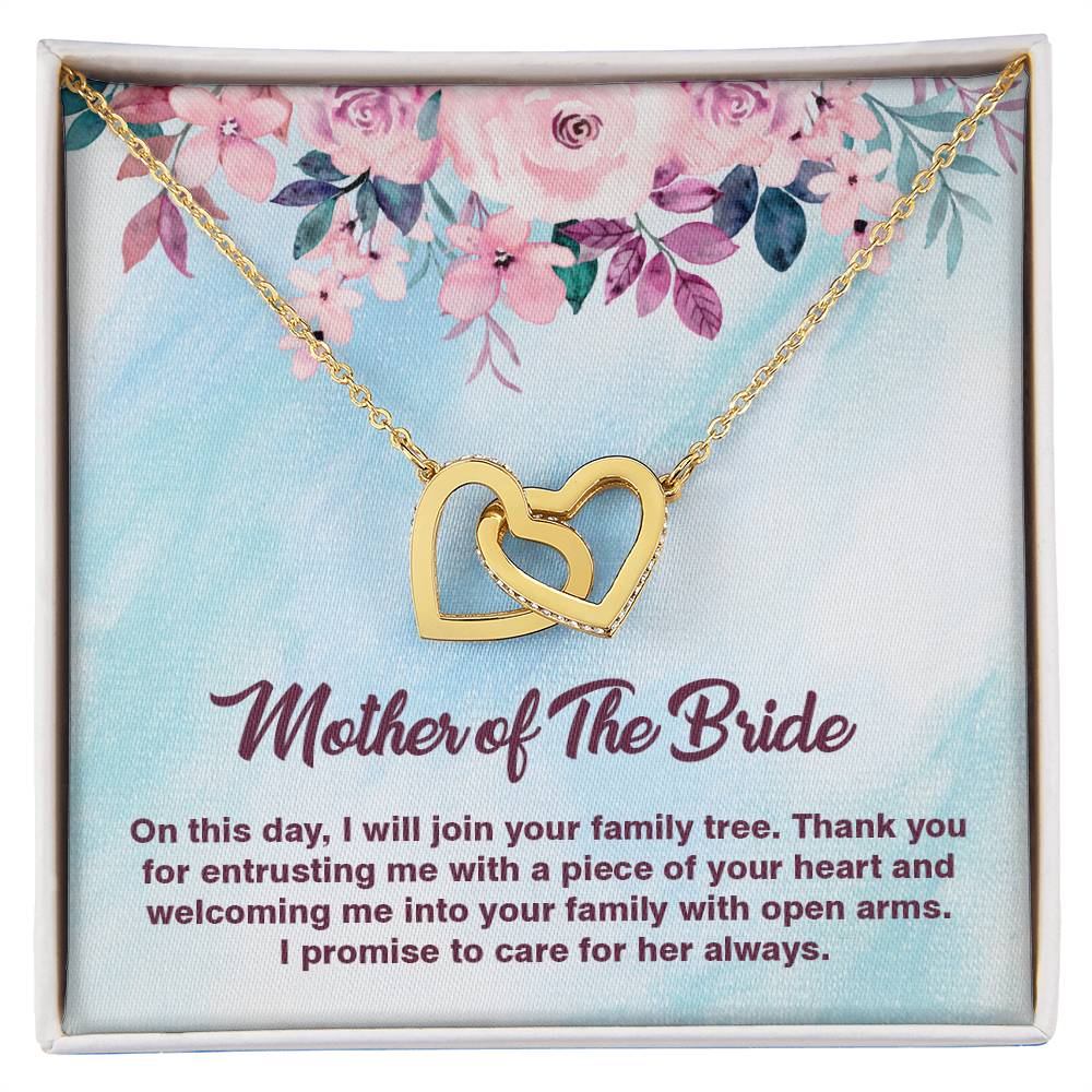 Amazing Gift for Mother of the bride, Interlocking Hearts Necklace