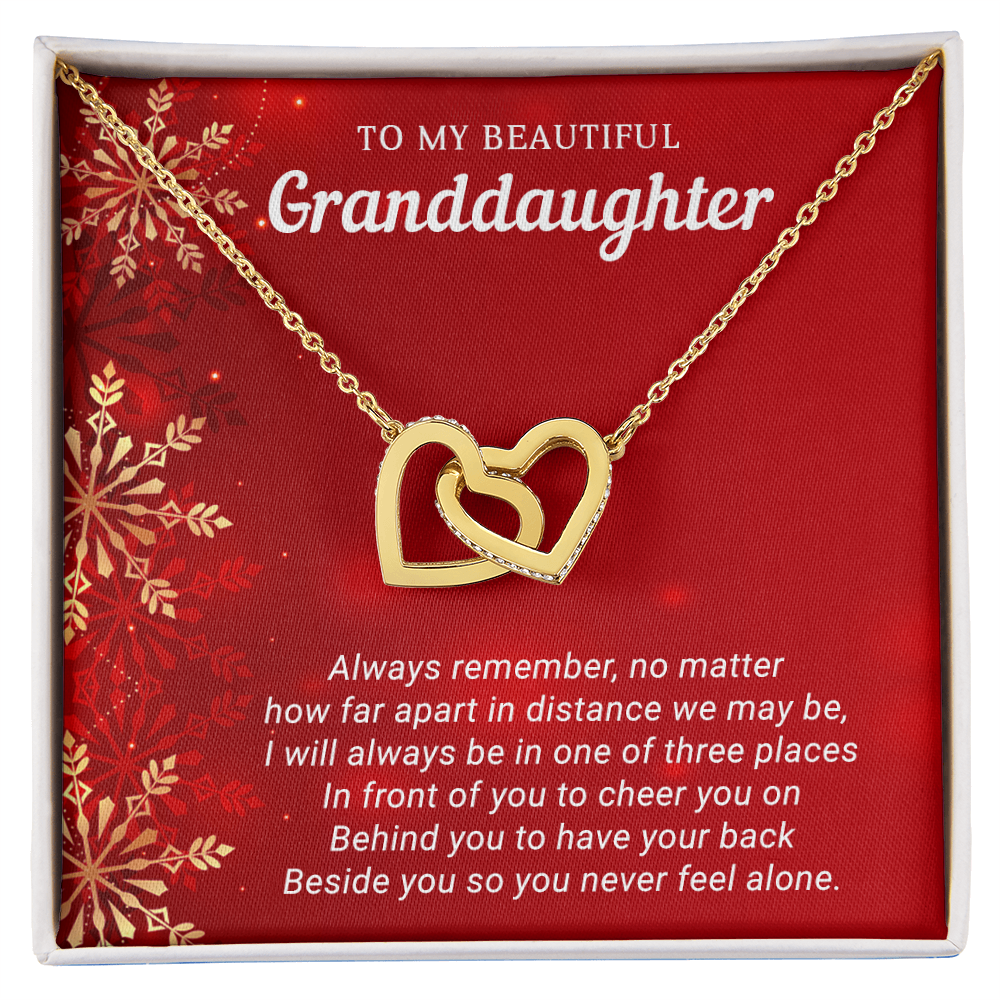 Granddaughter - Never Feel Alone - Christmas Gift - Interlocking Hearts Necklace