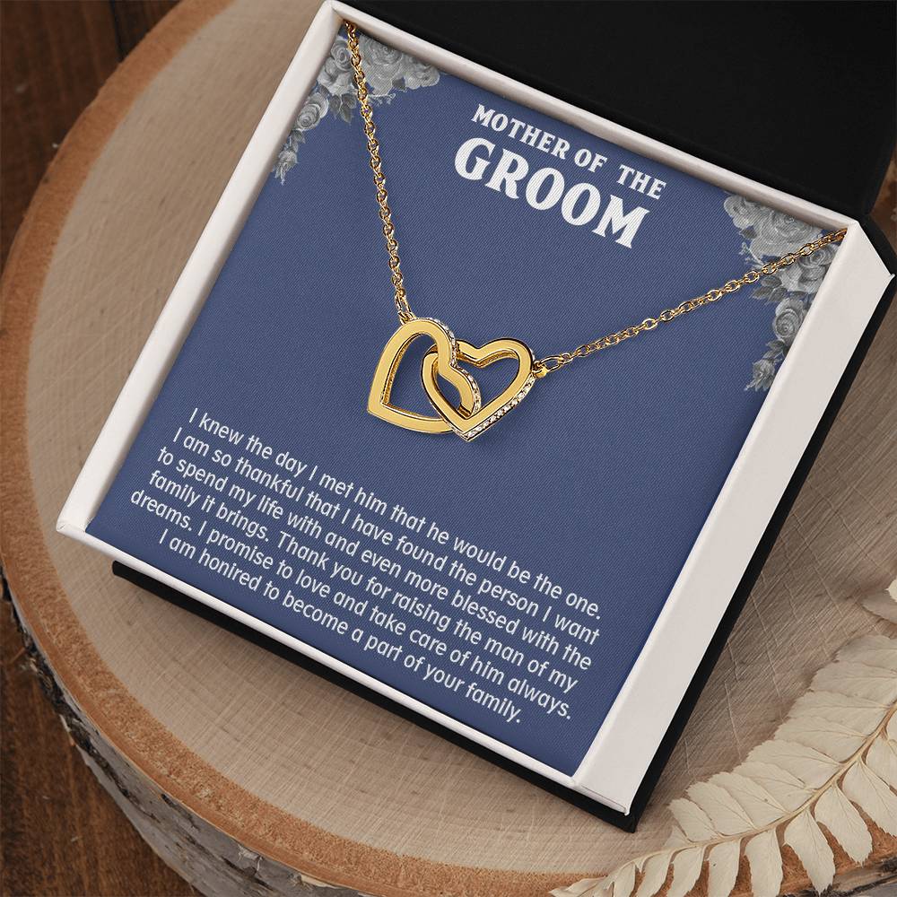 Amazing Gift for Mother of the Groom, Interlocking Hearts necklace for New Mom