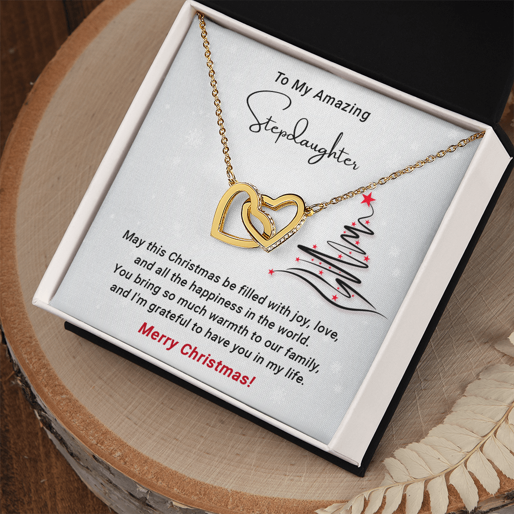 Stepdaughter - Filled with Love - Christmas Gift - Interlocking Hearts Necklace