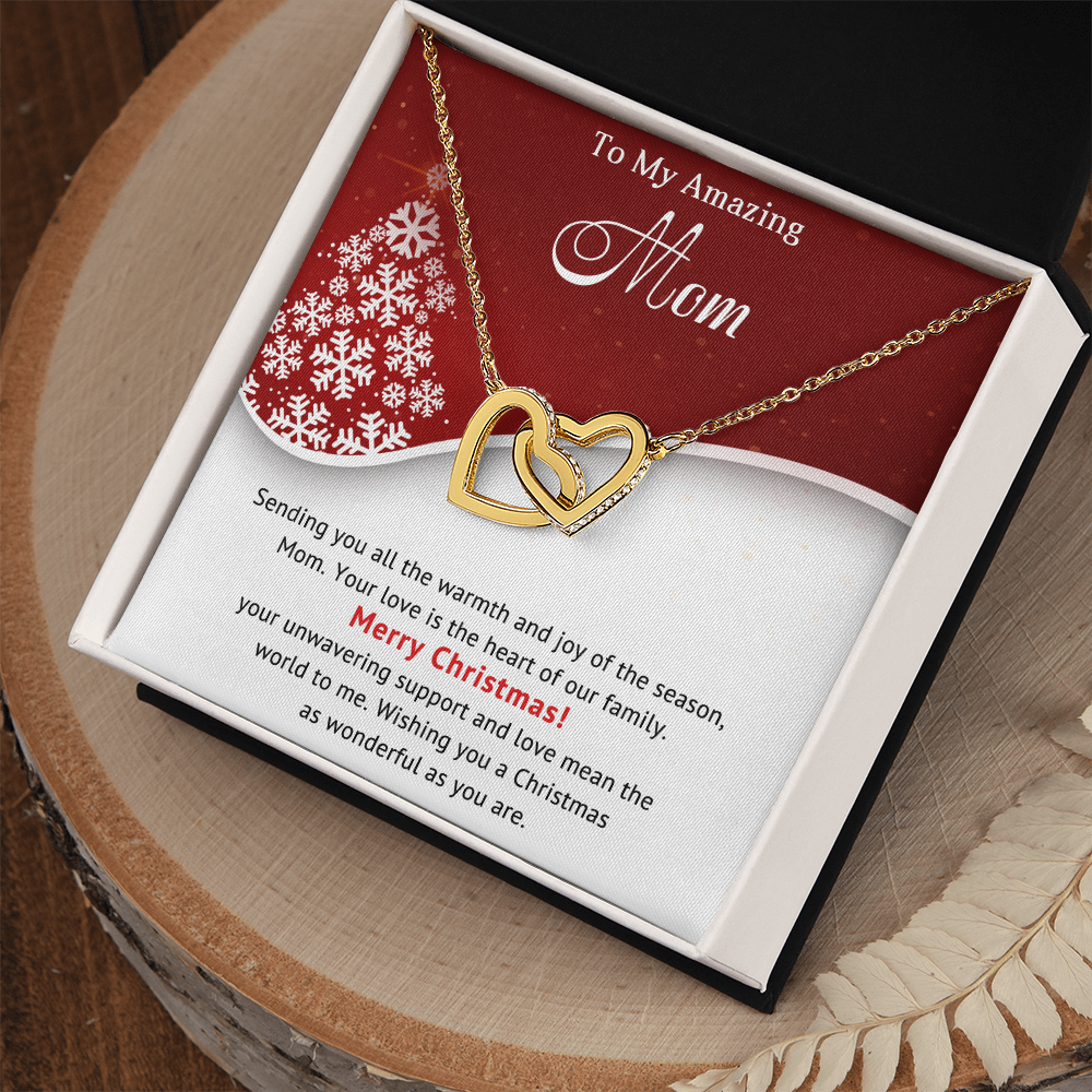 To My Amazing Mom - Christmas Gift - Interlocking Hearts Necklace