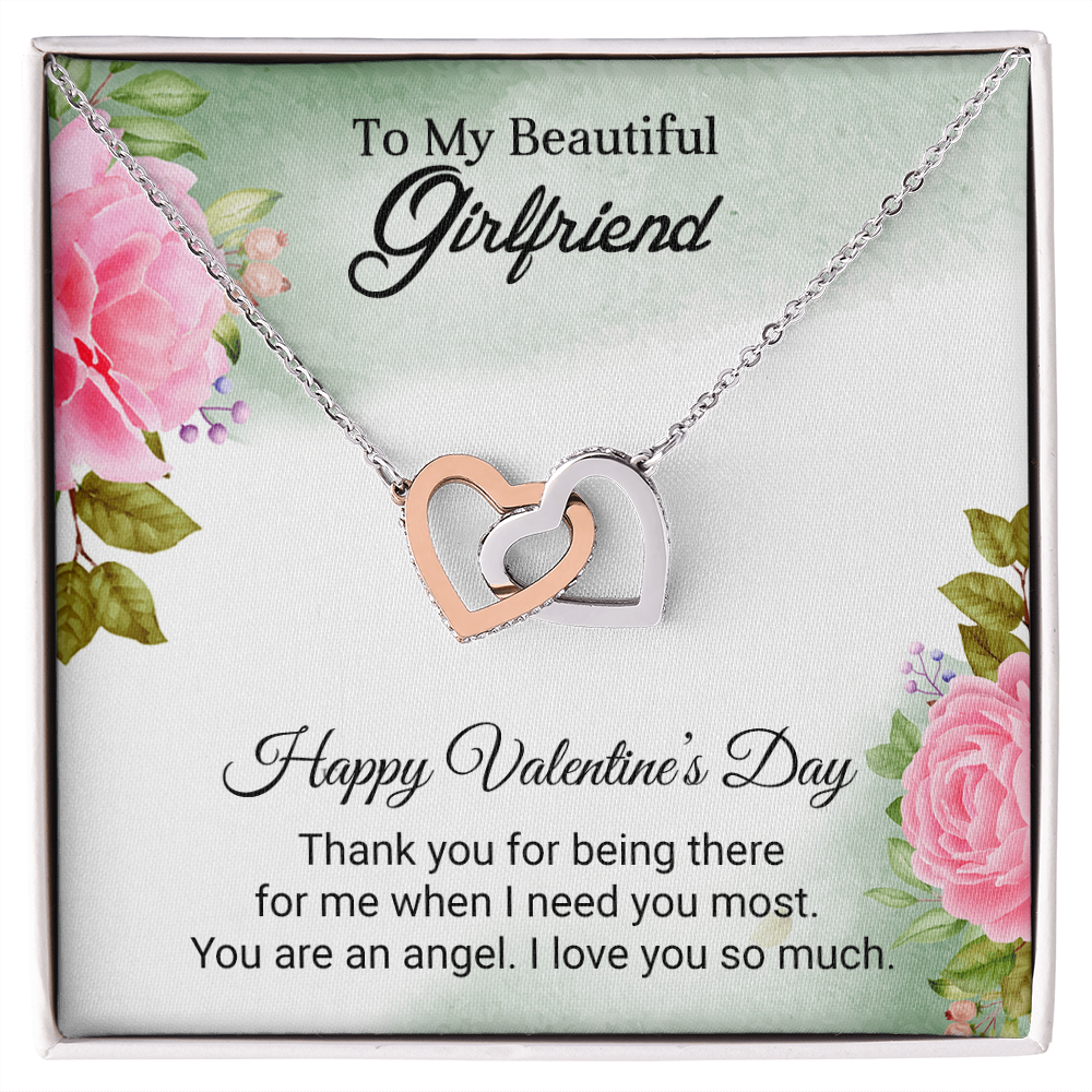 To My Beautiful Girlfriend - I love you so much - Best Gift For Valentine - Interlocking Hearts Necklace