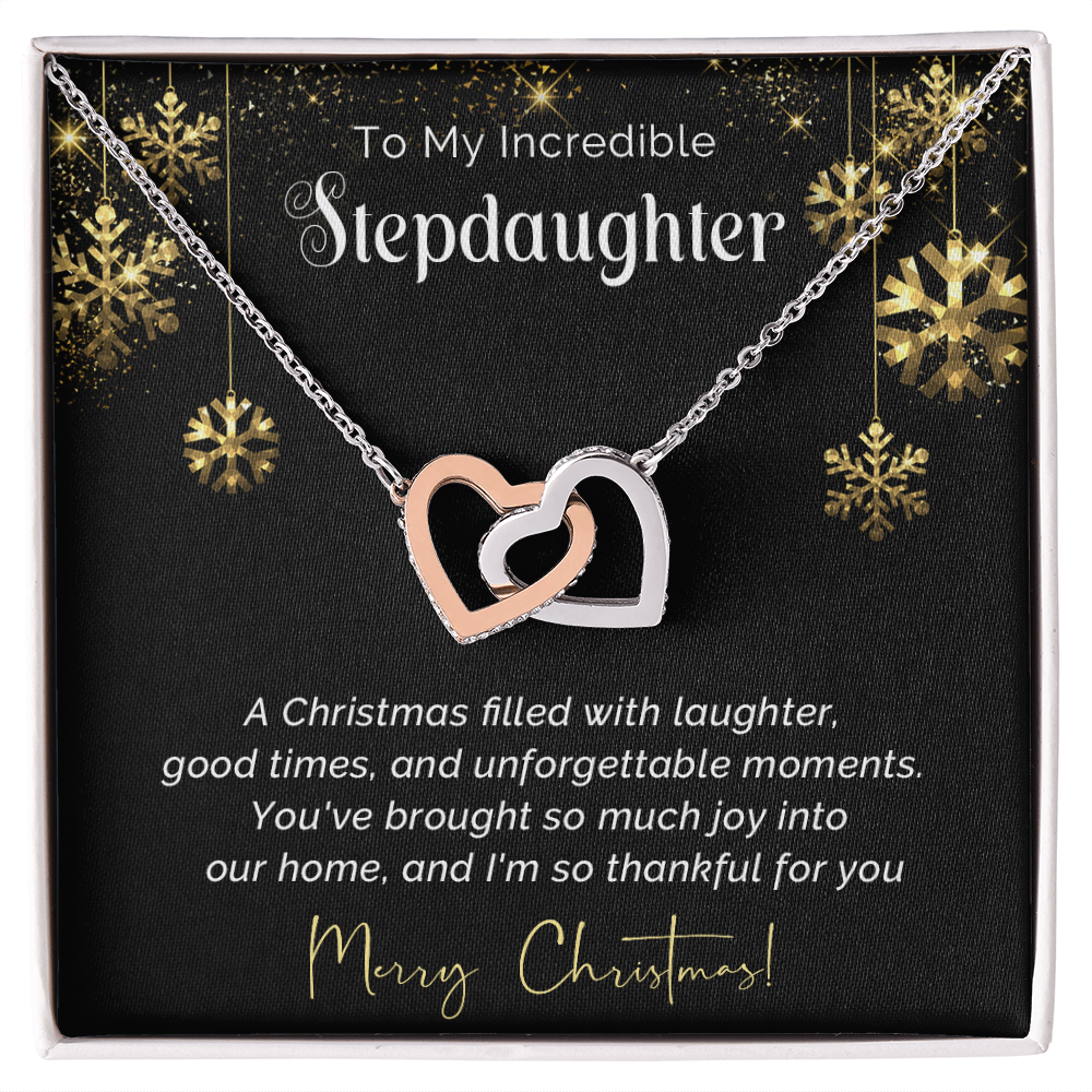 Stepdaughter - Thankful - Christmas gift - Interlocking Hearts Necklace